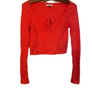 American Eagle Outfitters Bright Red Crop Top